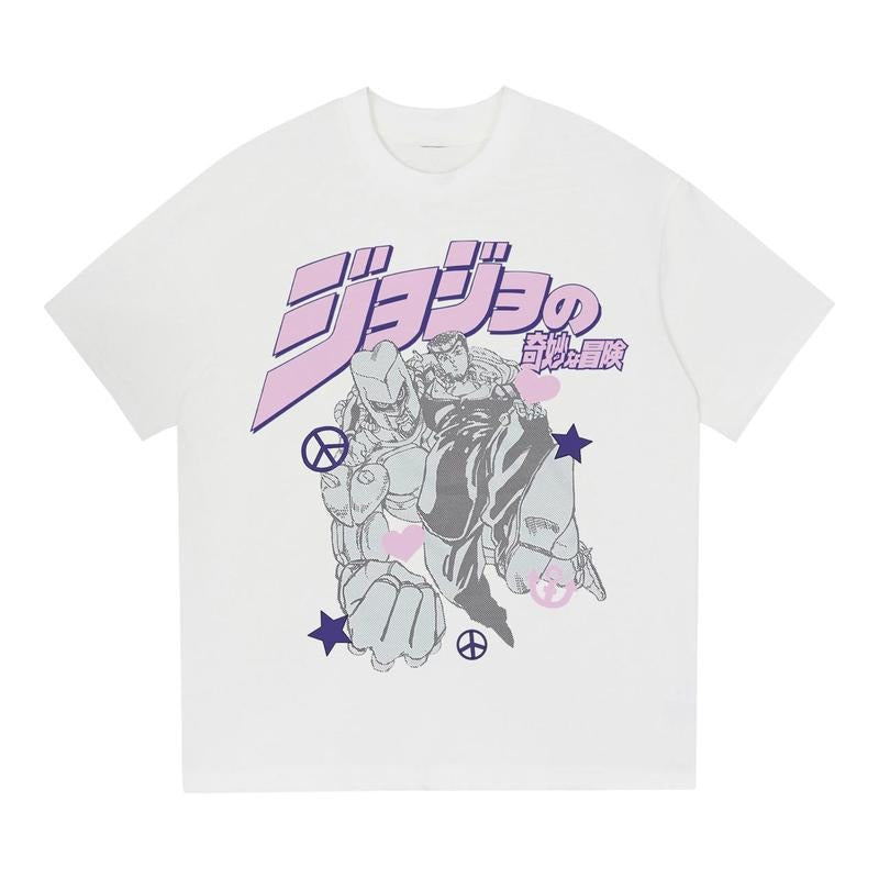 JoJo "Josuke Higashikata" Vintage Oversized Tee Anime T-shirt 100% Cotton Original Design Men's Top for Fans graphic...