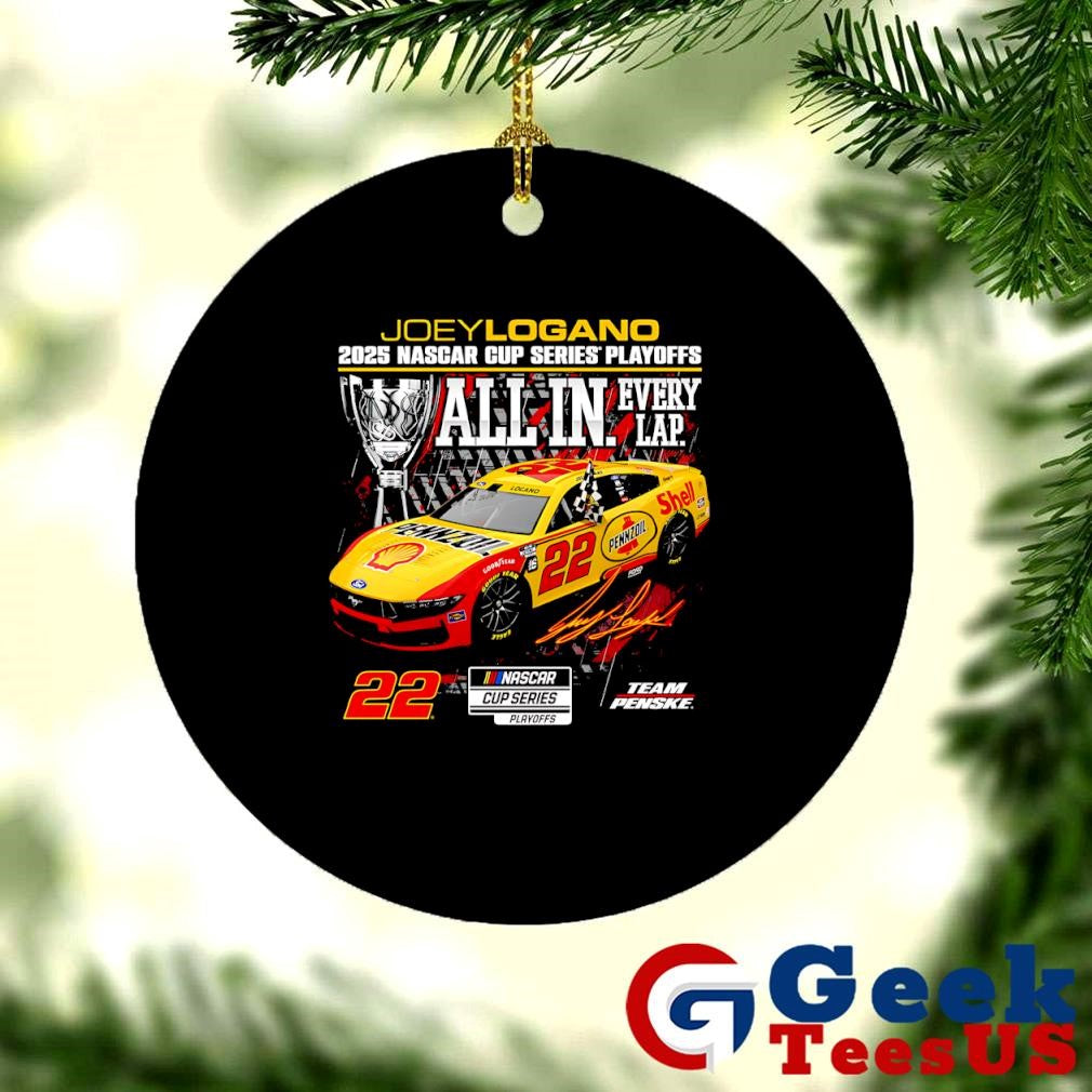 Joey Logano 2025 Nascar Cup Series Playoffs Shell Pennzoil All In Checkered flag signature shirt