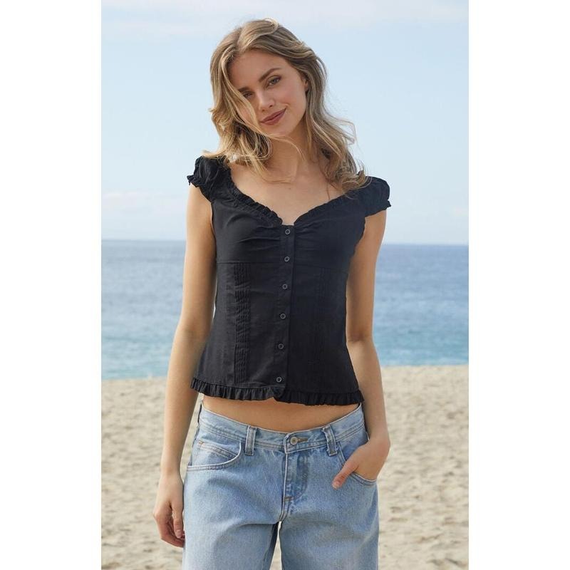 John Galt Women's Black Elara Top T-Shirts, Hoodie, Sweatshirt | PodTeesHub.com