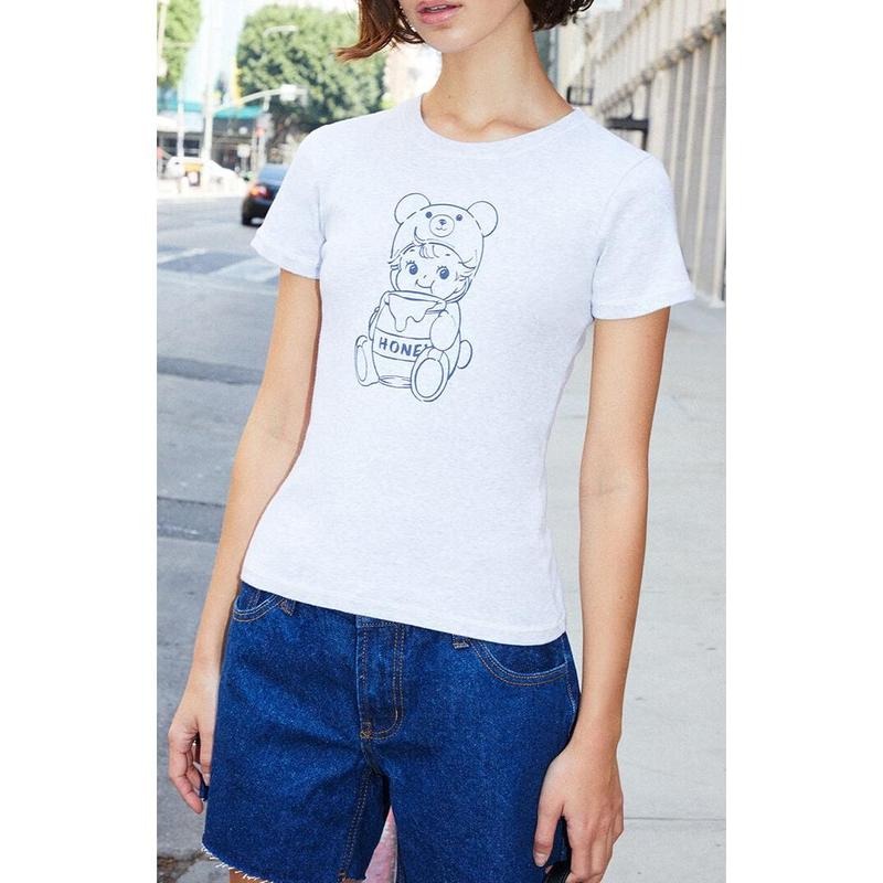 John Galt Women's Emma Honey Bear T-Shirt - Multicolor Hoodie, Sweatshirt | PodTeesHub.com