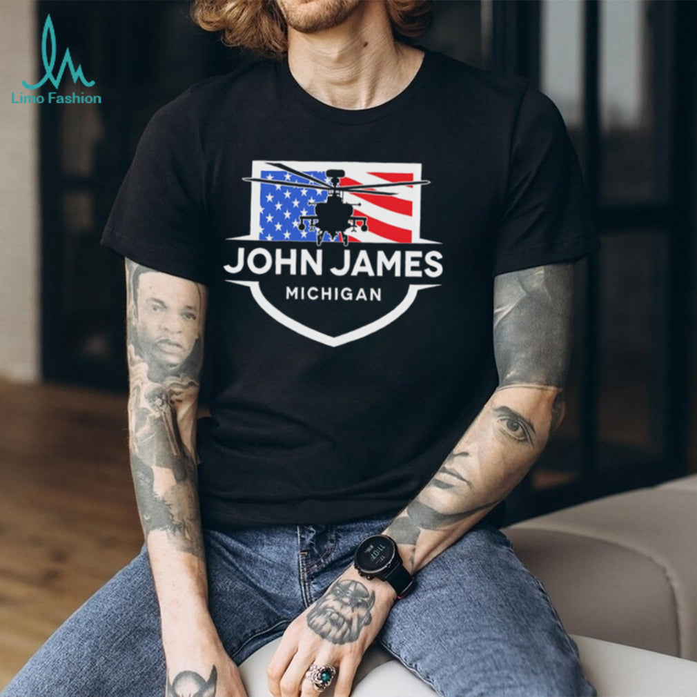 John James Michigan Helicopter Veteran T Shirt
