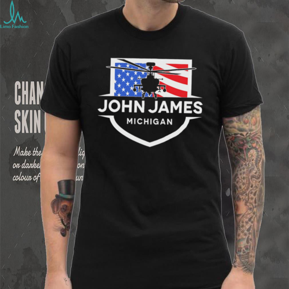 John James Michigan Helicopter Veteran T Shirt