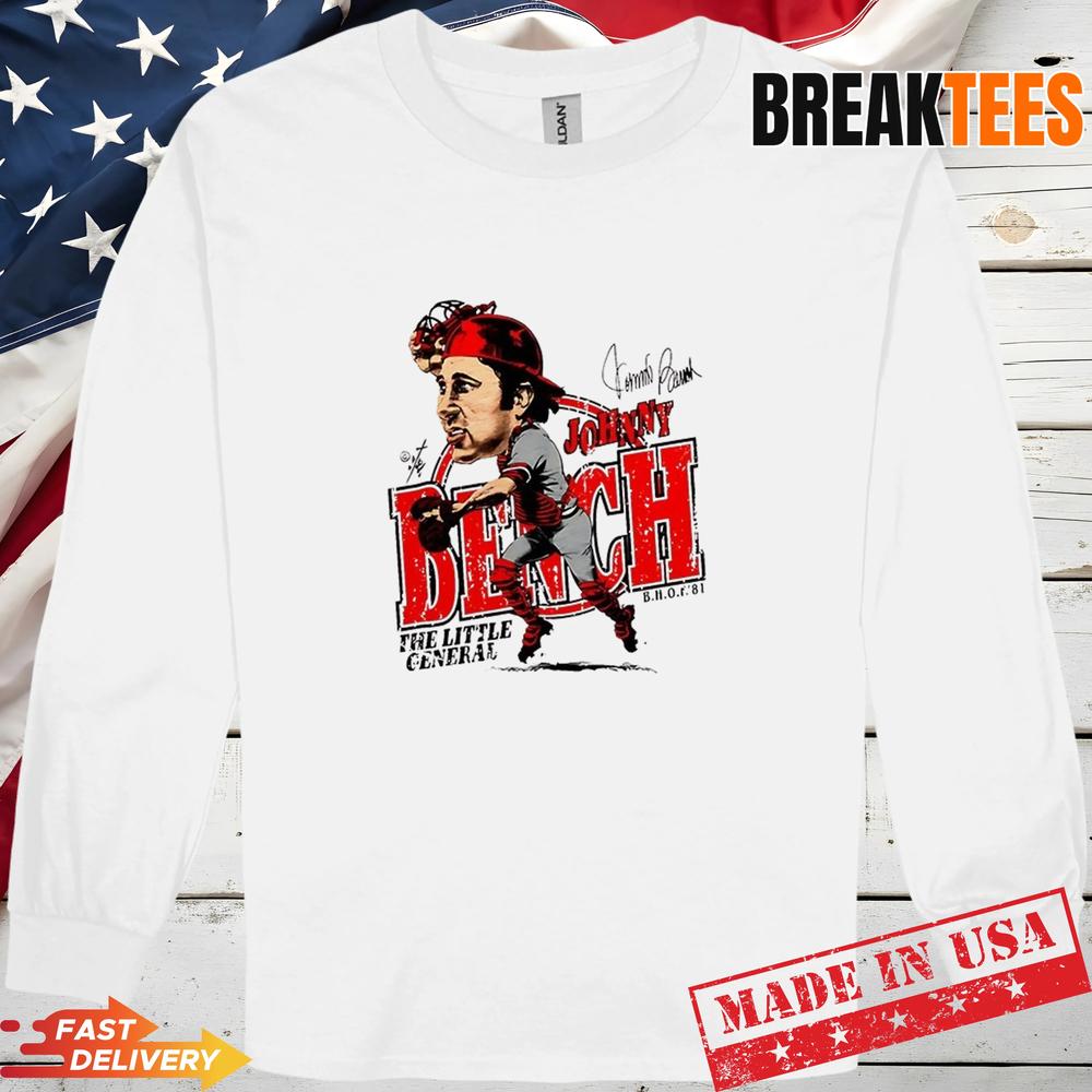 Johnny Bench Cincinnati Reds MLB Signature Caricature T-Shirt