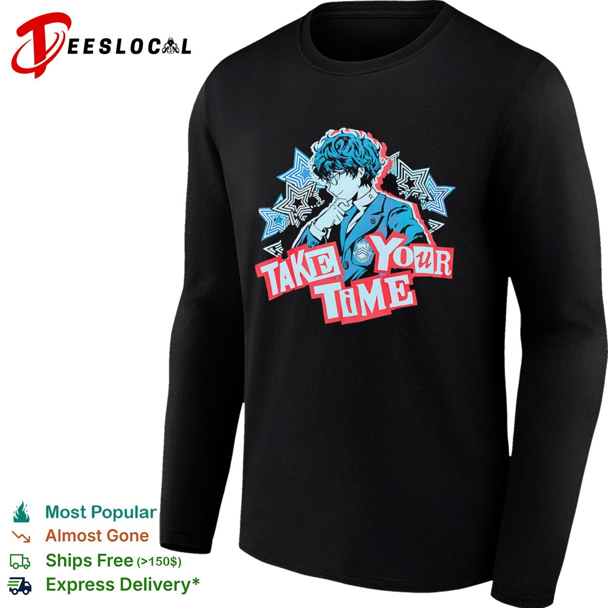 Joker Persona 5 take your time stars shirt
