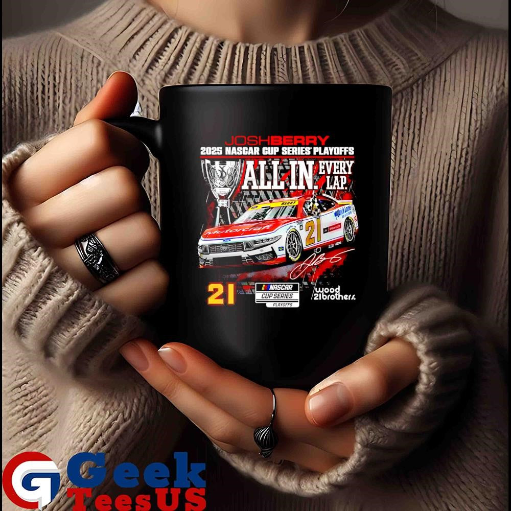 Josh Berry 2025 Nascar Cup Series Playoffs Ford Motorcraft All In Checkered flag signature shirt