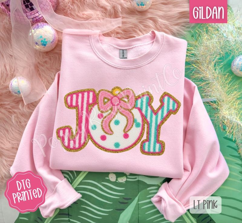 Joy Sweatshirt, Christmas Sweater, Trendy Women's Holiday Crewneck T-Shirts, Hoodie | PodTeesHub.com