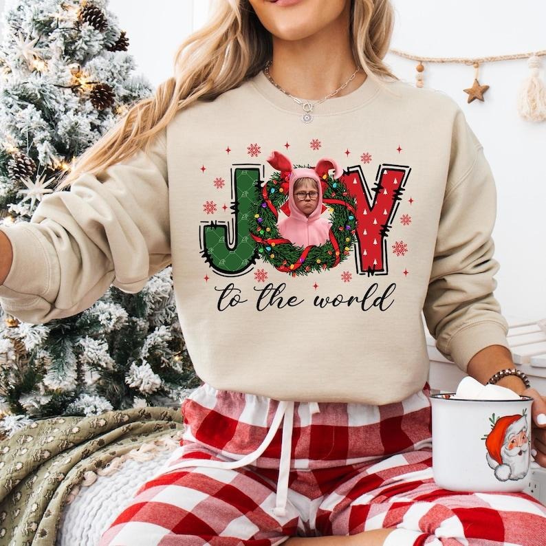 Joy To The World Ralphie Christmas Sweatshirt, A Christmas Story Movie T-shirt, Leg Lamp Tee, Oh Fudge Christmas, Merry...