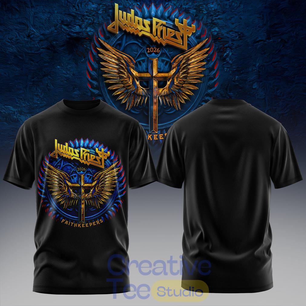 Judas Priest Faithkeepers 2026 Tour Wings Black Edition 2D Shirt