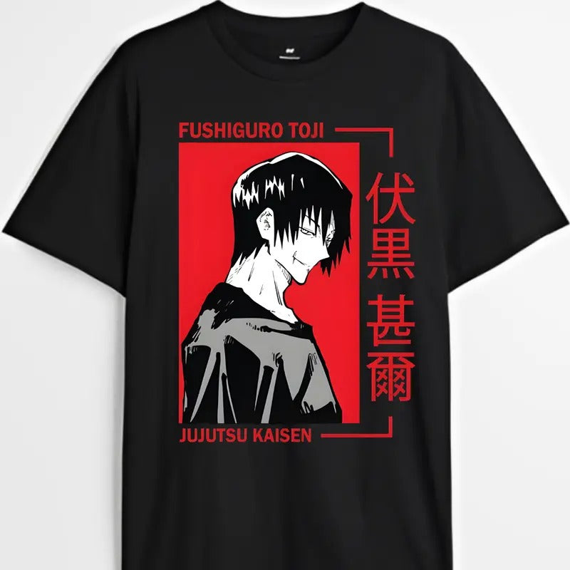Jujutsu Kaisen Anime T-shirt, Toji Fushiguro Red Frame Graphic Tee, Anime & Manga Gifts Cotton Menswear Top Love Hoodie,...