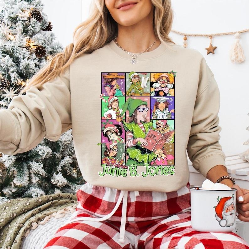 Junie B Jones Christmas Sweatshirt, Junie B Jones Elf Xmas T-shirt, Teacher Christmas Shirt, Children's Book Christmas,...