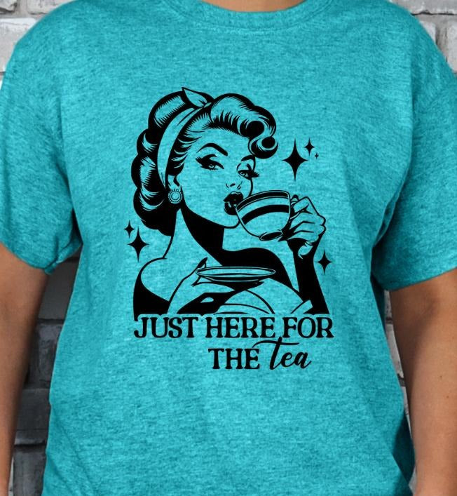 Just Here for the Tea T-shirt - Softstyle Unisex Tee for Tea Lovers & Fashion Enthusiasts - Comfortable Stylish Design...