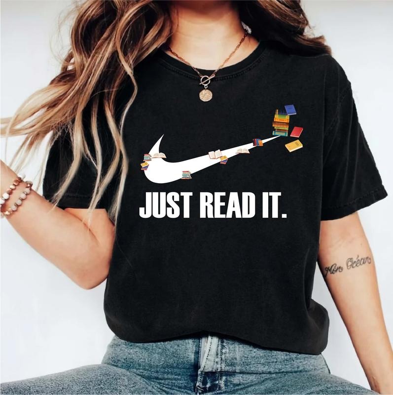 Just Read It T-Shirt, Funny Librarian Shirt, Book Lovers Tee, Bookworm Gifts Tee, Reading Short Sleeve, Book Nerd Shirt,...