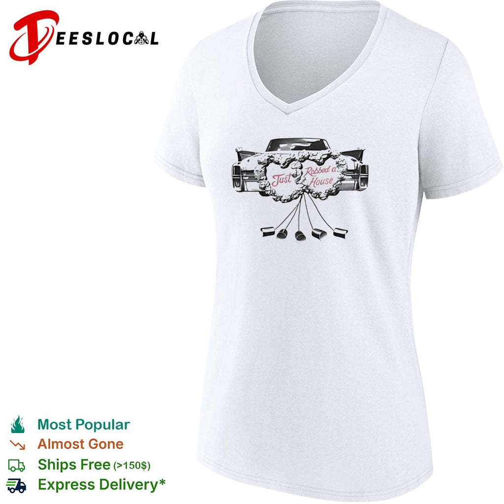 Just Robbed a House Vintage Wedding Car Tin Cans shirt