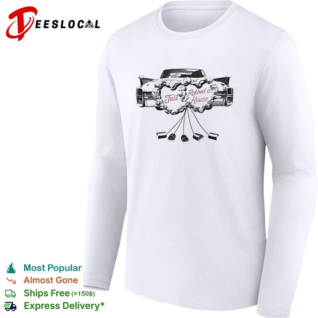 Just Robbed a House Vintage Wedding Car Tin Cans shirt