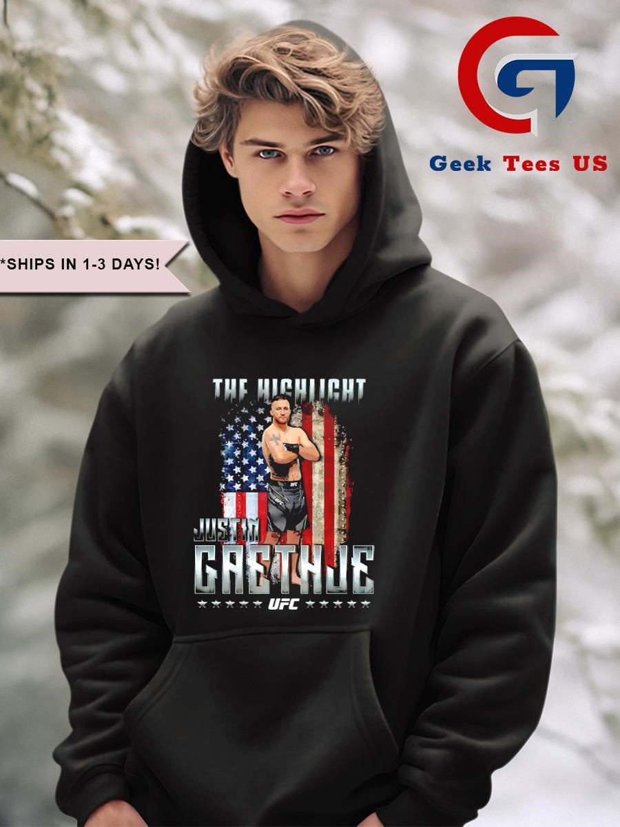 Justin Gaethje The Highlight American flag signature shirt