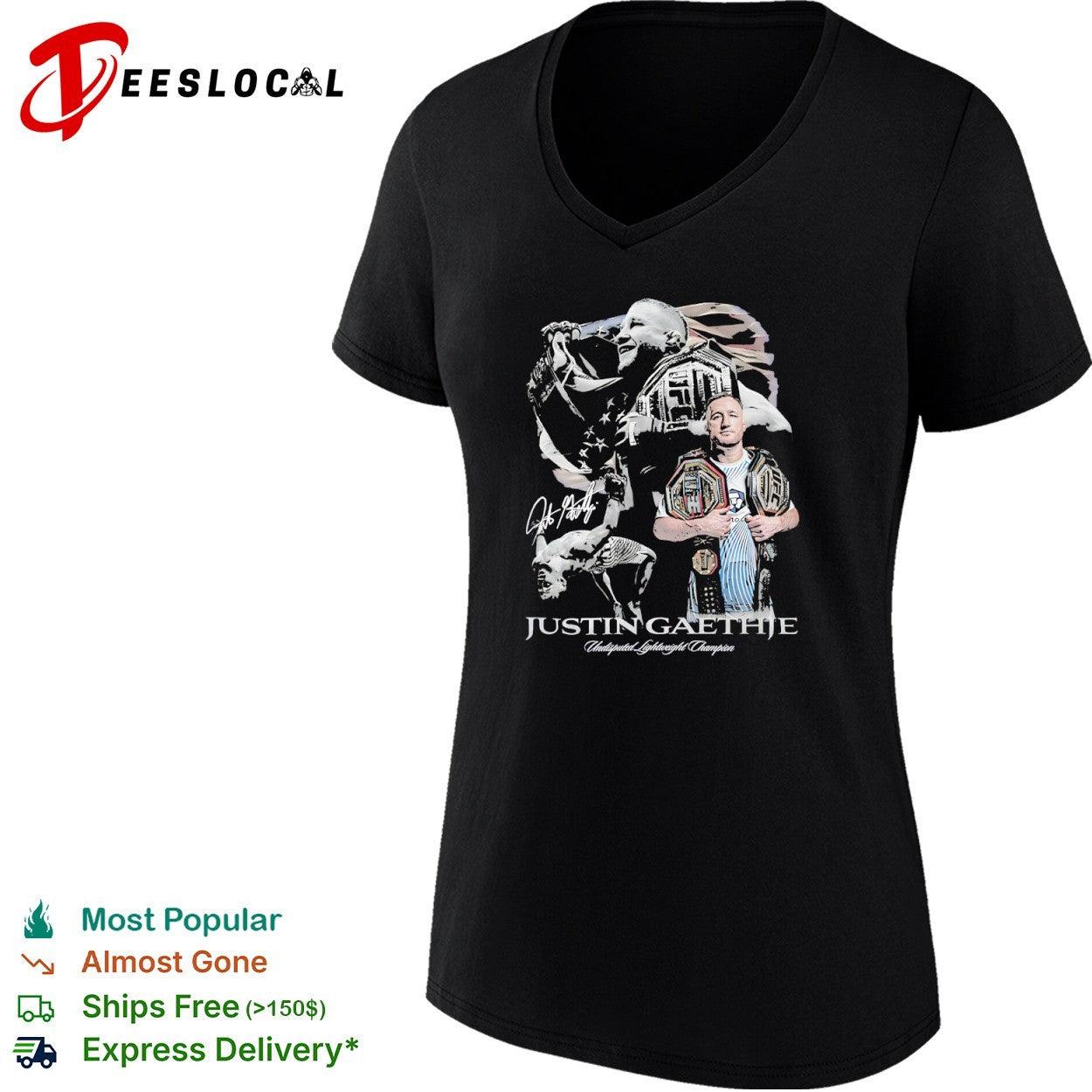 Justin Gaethje UFC Undisputed Lightweight Champion signature shirt