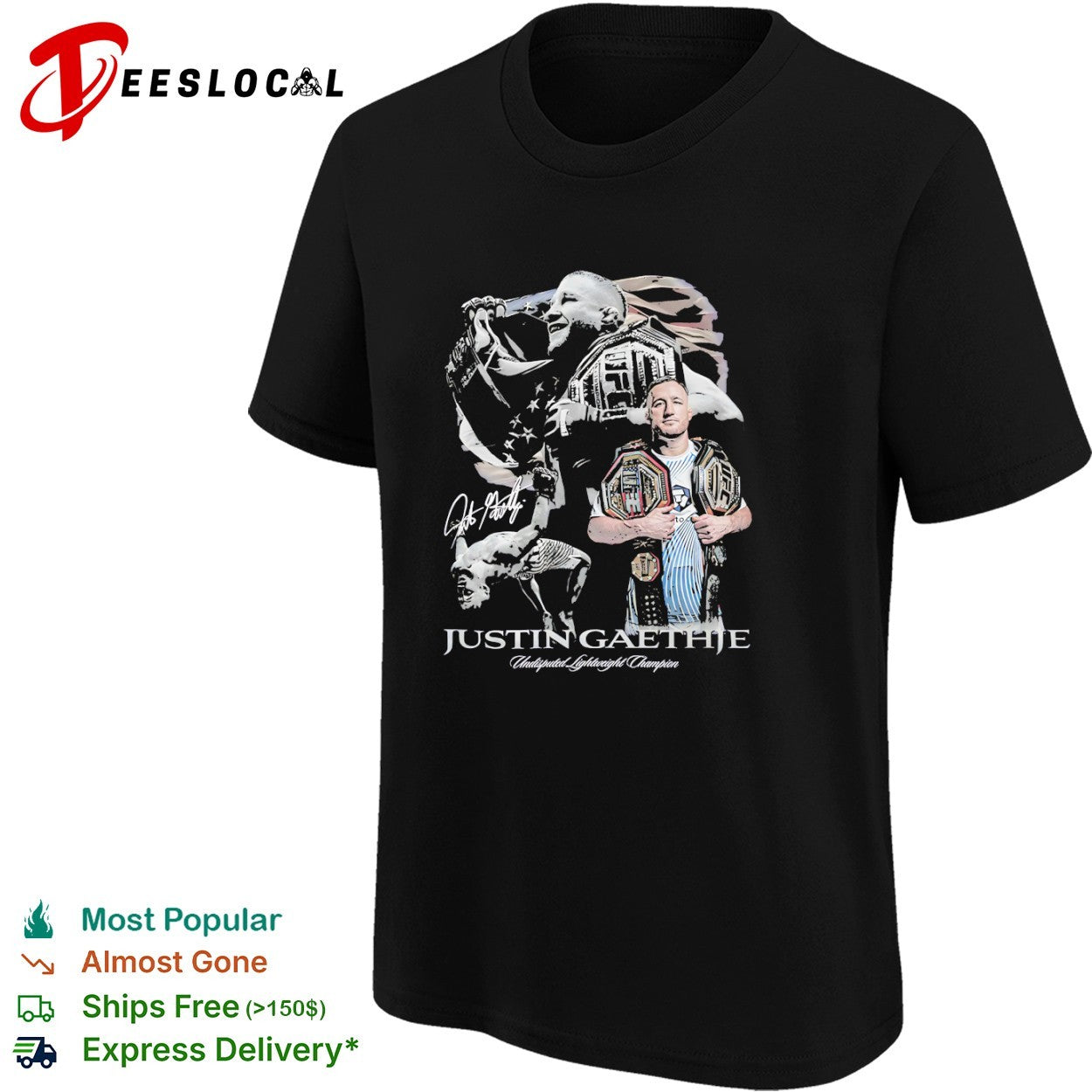 Justin Gaethje UFC Undisputed Lightweight Champion signature shirt