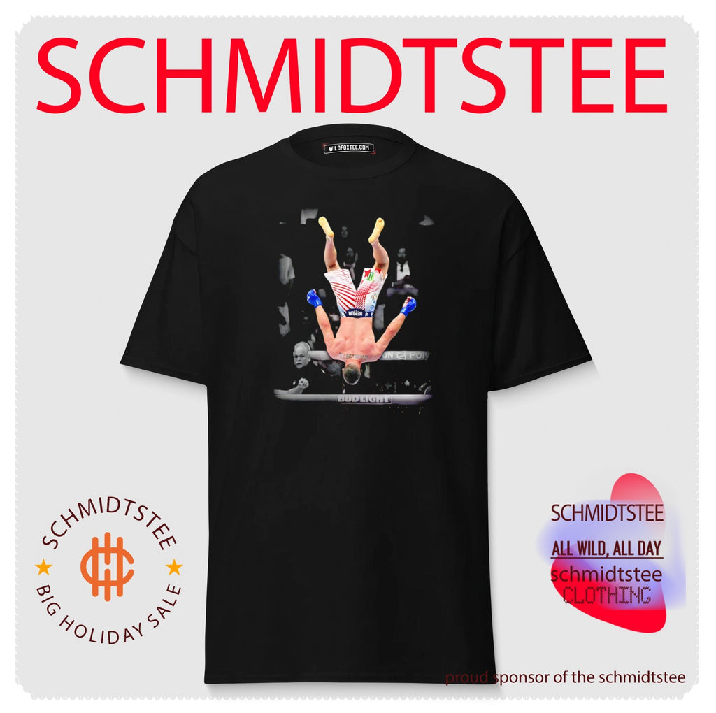 Justin Gaethje air backflip celebration UFC shirt