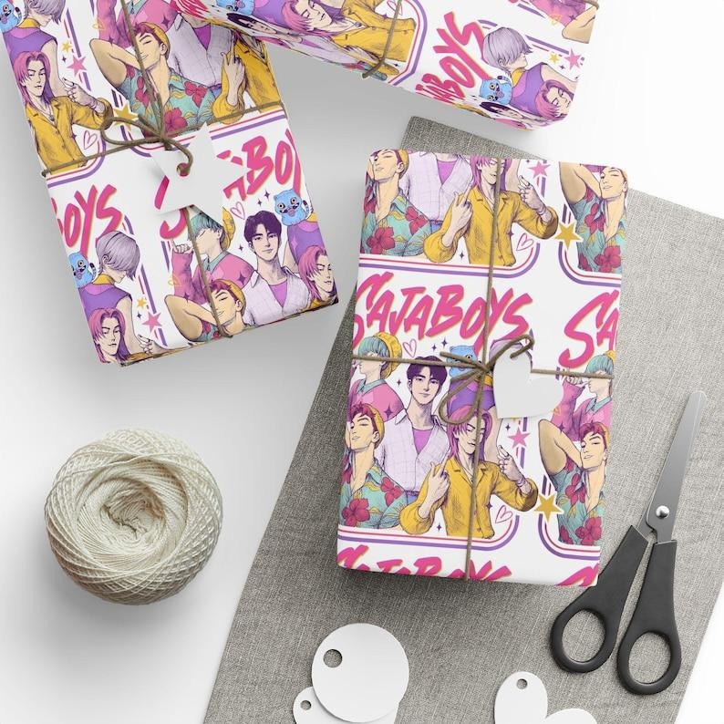 K-Pop Boy Wrapping Paper, Anime Style Gift Wrap, Korean Pop Inspired Wrapping for Fans and Birthdays T-Shirts, Hoodie,...