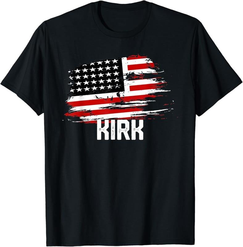 KIRK USA Flag T-Shirt, Personalized 4th of July KIRK T-Shirt, Wear Red on October 14th as CJK Day Shirt, Graphic Design...