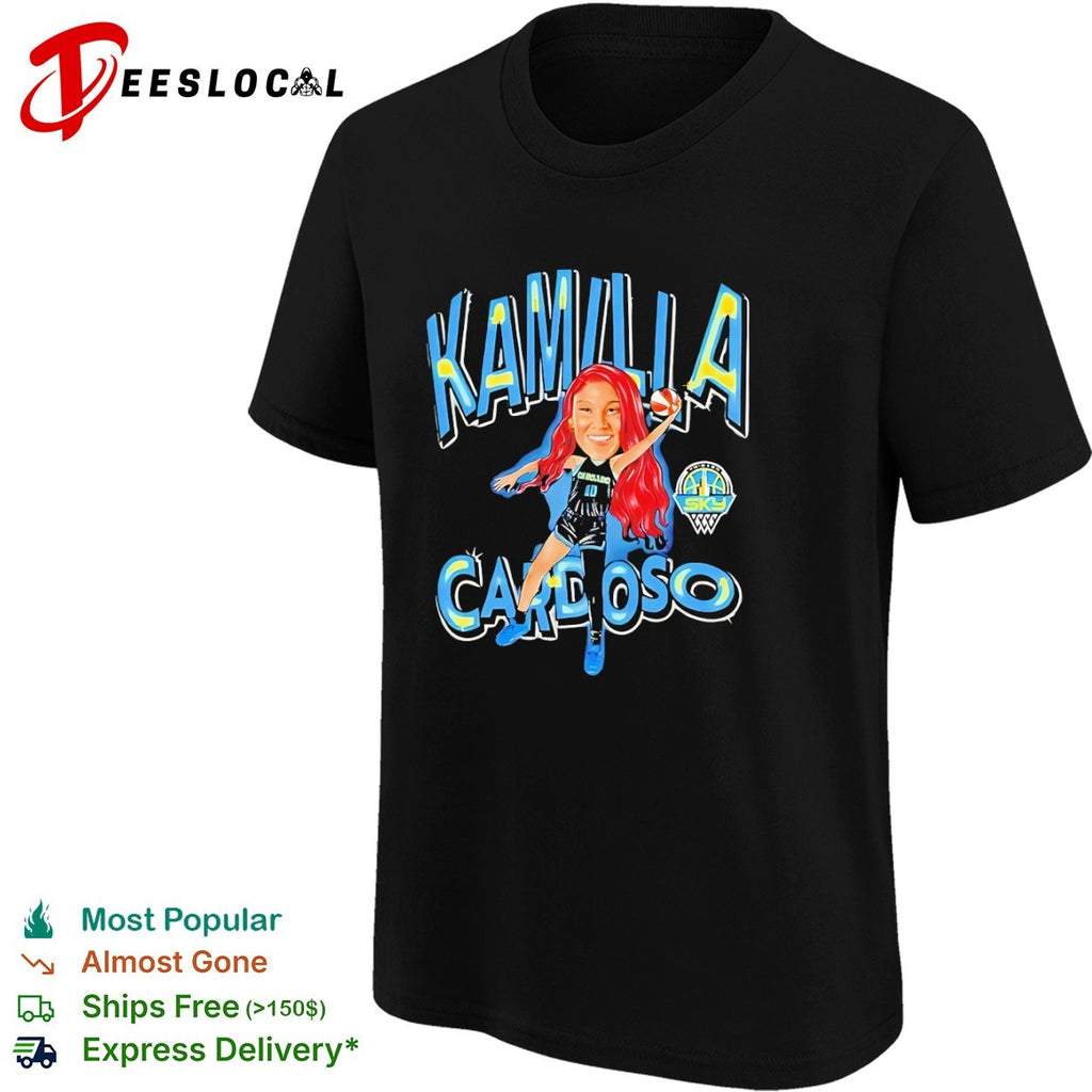 Kamilla Cardoso Chicago Sky WNBA Basketball Kamilla Cardoso Caricature Player shirt