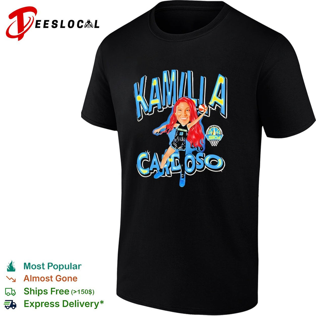 Kamilla Cardoso Chicago Sky WNBA Basketball Kamilla Cardoso Caricature Player shirt