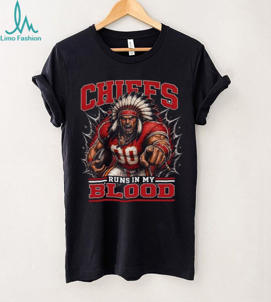Kansas City Chiefs Football Runs In My Blood Fan Retro Vintage Men Shirt
