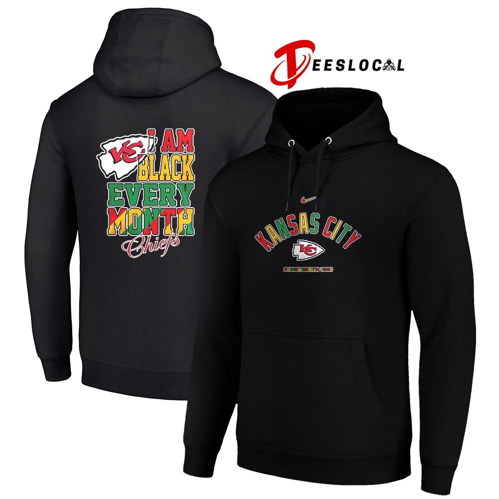 Kansas City Chiefs x Juneteeth 1865 I am black every month shirt
