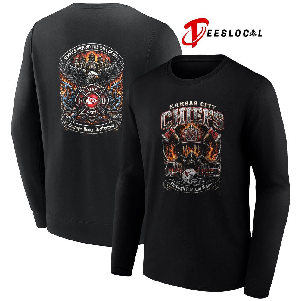 Kansas City Chiefs x through fire and water service beyond the call of duty shirt