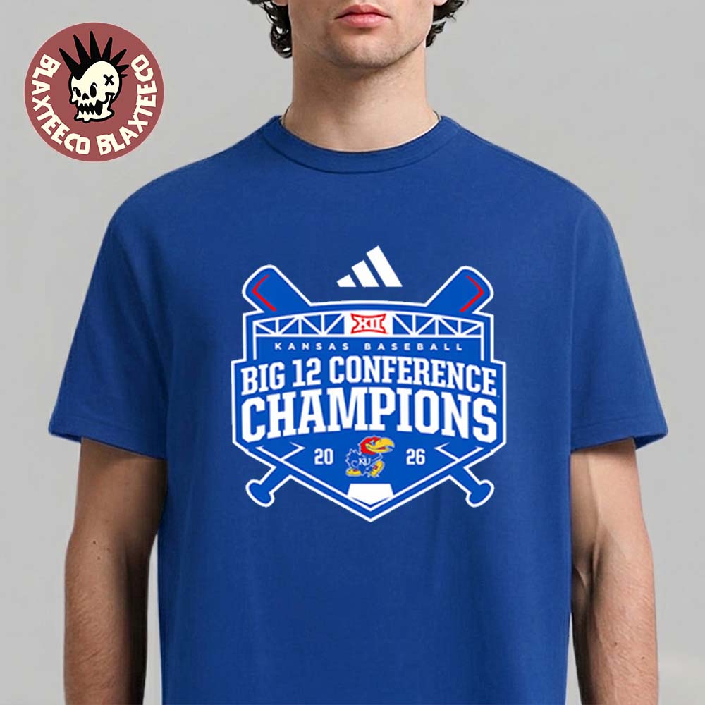 Kansas Jayhawks Adidas Baseball 2026 Big 12 Conference Champions Logo T-Shirt
