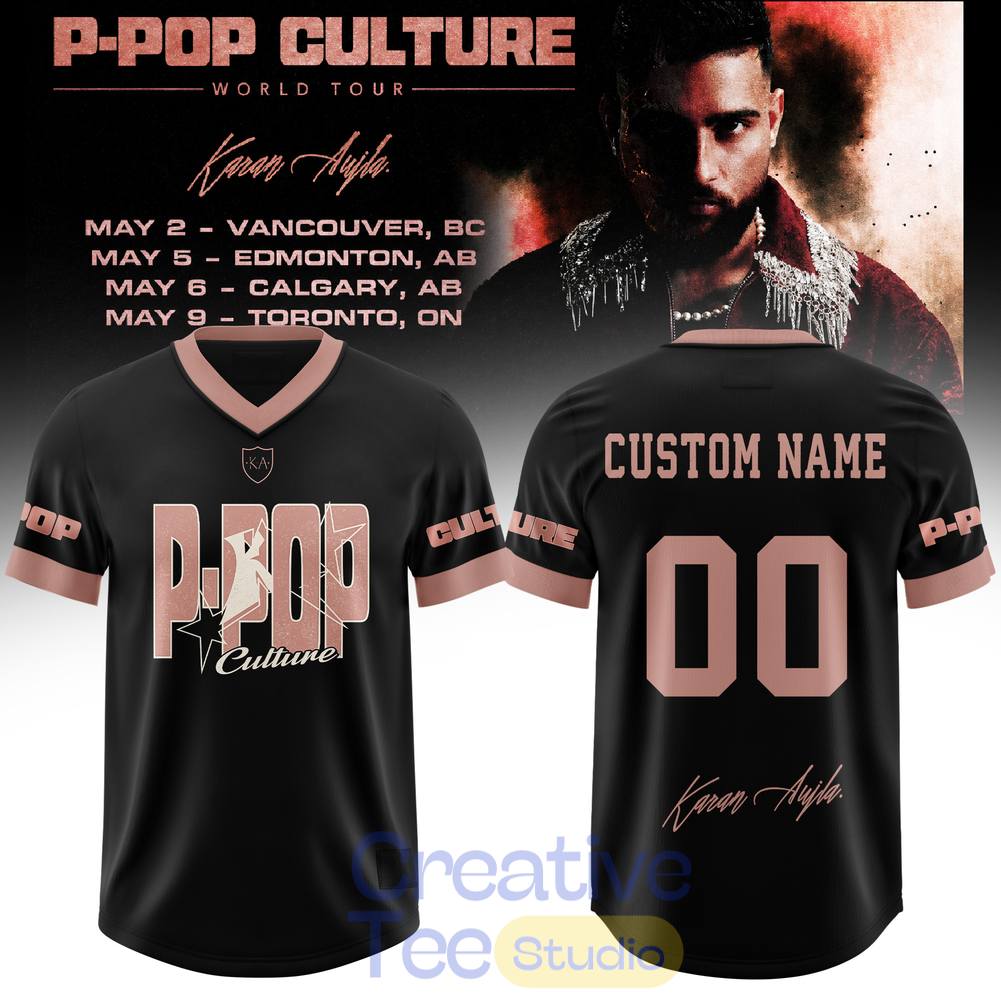 Karan Aujla PPop Culture Tour 2026 Custom Football Jersey