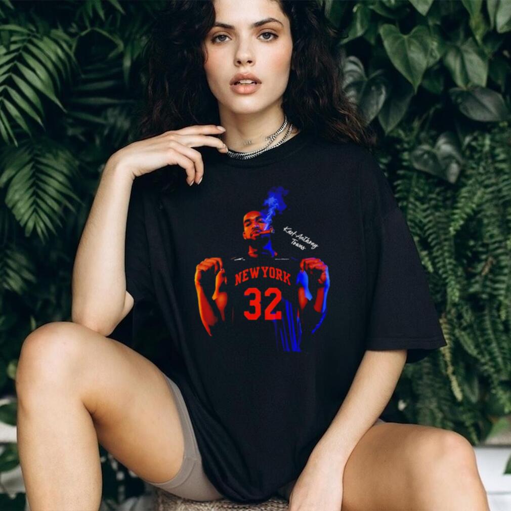Karl Anthony Towns New York 32 Cigar Smoking Basketball Shirt