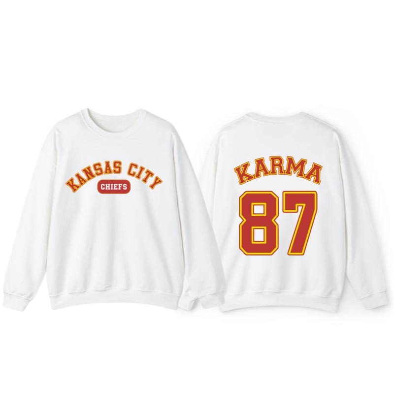 Karma is My Boyfriend Crewneck Sweatshirt, Karma 87 Sweatshirt, Trendy Karma Sports Sweatshirt, Classic Karma Chi-efs 2...