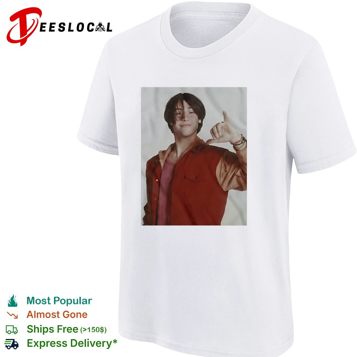 Keanu Reeves Hang Loose 90s shirt