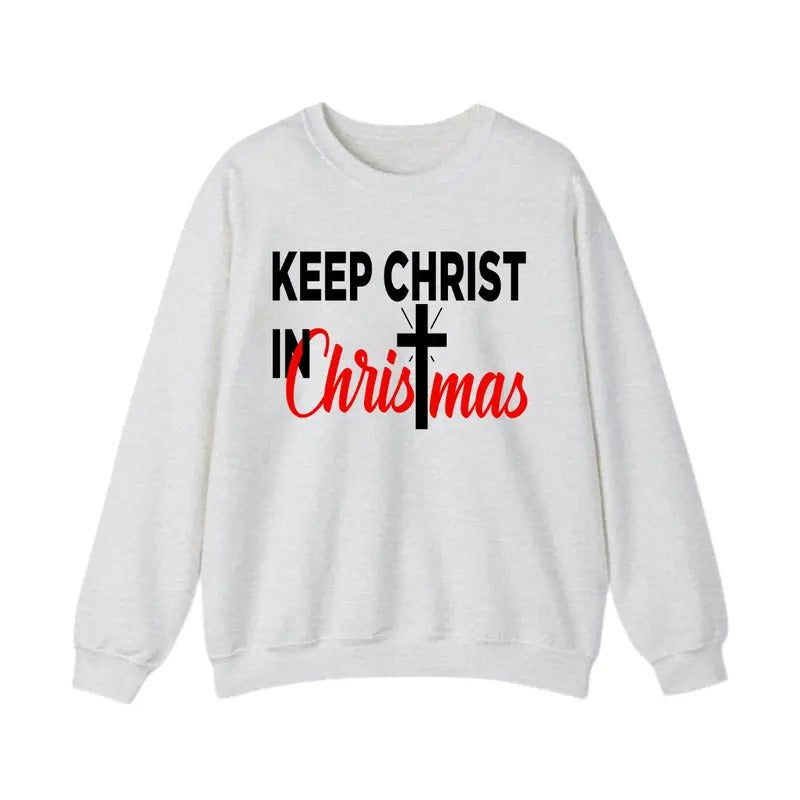 Keep Christ in Christmas Menswear Sweatshirt- Faith-Based Holiday Design, Perfect for Men and Women, Celebrate the True...