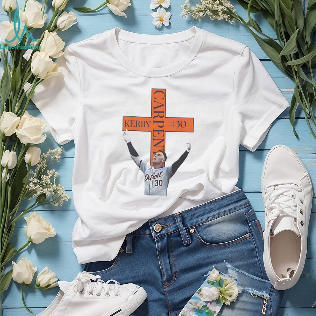 Kerry Carpenter Detroit Tigers Praise the Lord cross graphic shirt