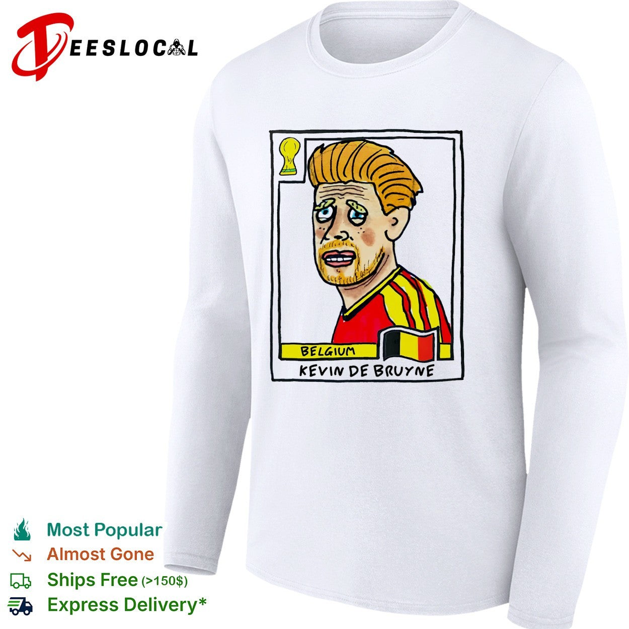 Kevin De Bruyne Belgium soccer player artistic collectible card shirt