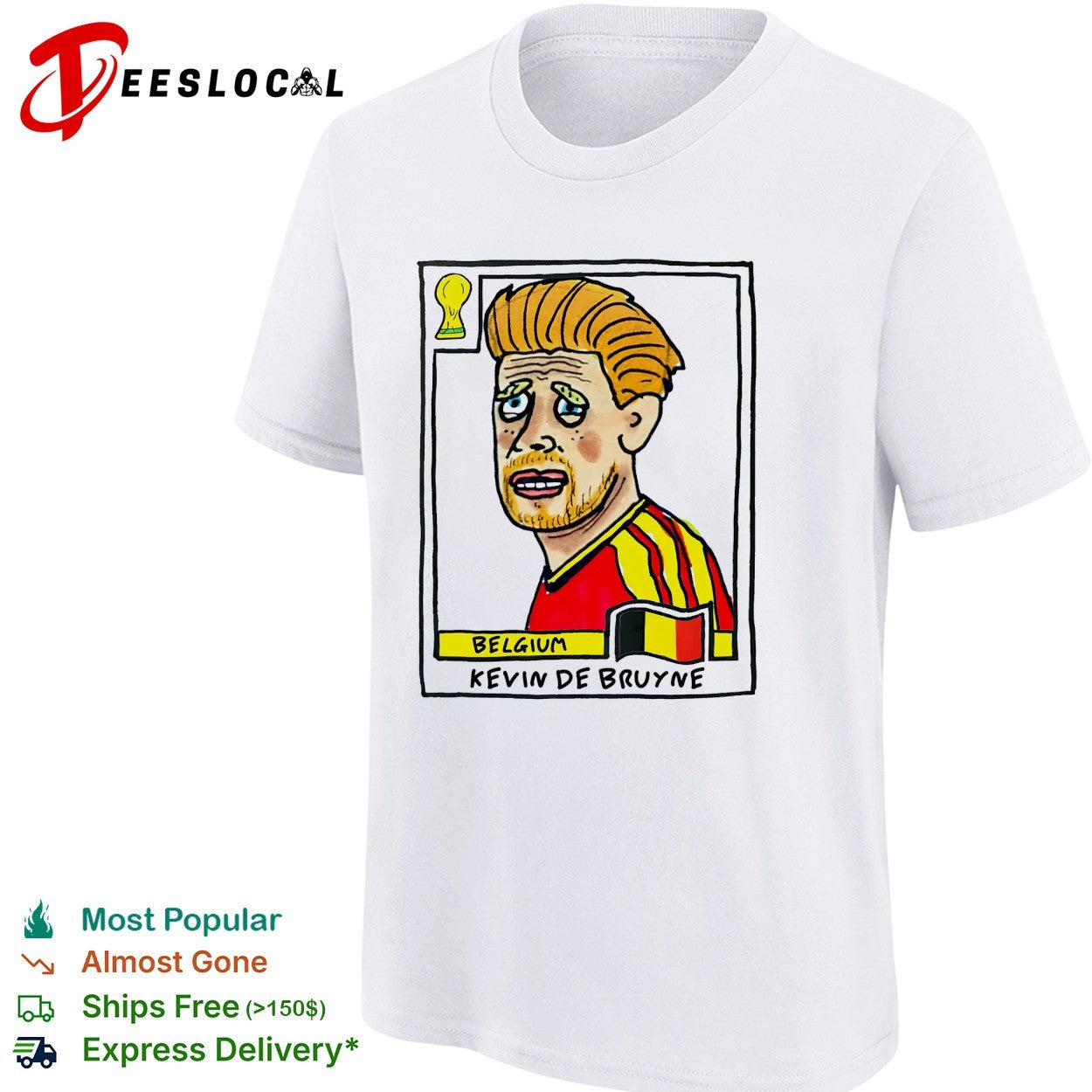 Kevin De Bruyne Belgium soccer player artistic collectible card shirt