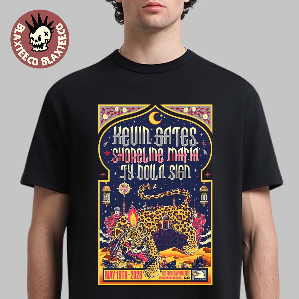 Kevin Gates With Shoreline Mafia And Ty Dolla Sign Live At Red Rocks Amphitheatre 2026 In Morrison Colorado On May 19 2026 T-Shirt