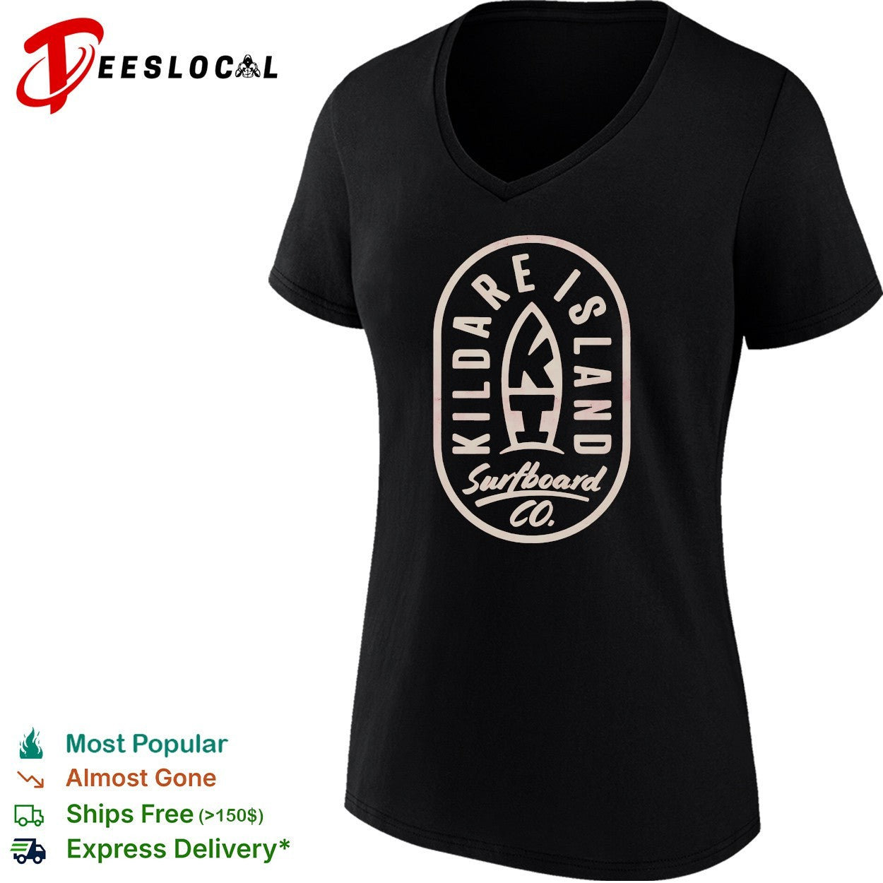 Kildare Island Surfboard Co badge logo shirt