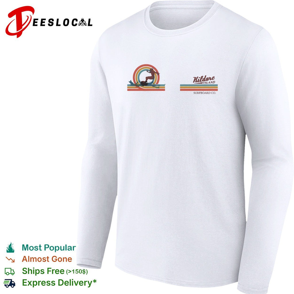 Kildare Island Surfboard Co surfer rainbow vintage shirt
