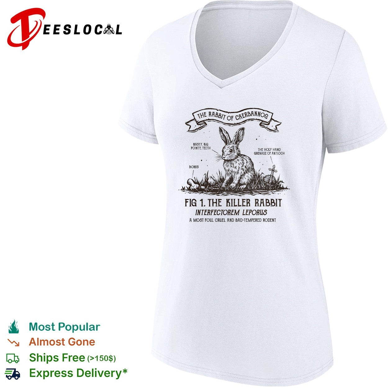 Killer Rabbit of Caerbannog from Monty Python and the Holy Grail The Rabbit of Caerbannog shirt