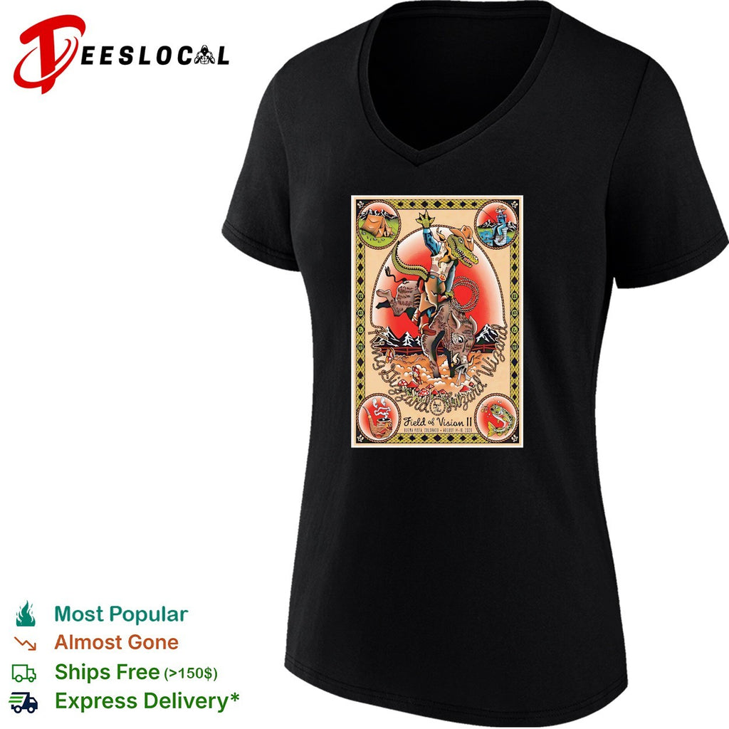 King Gizzard and the Lizard Wizard crocodile cowboy riding boar Field of Vision II 2026 shirt