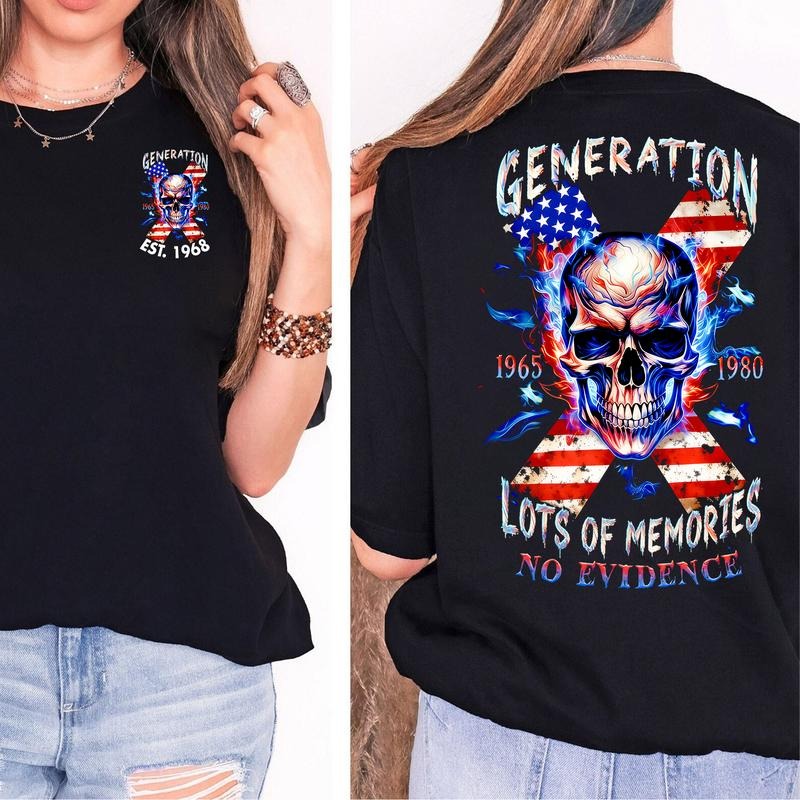 KingZlia Shop Gen X Lost Of Memories No Evidence Custom Year T-shirt 100% Cotton Unisex Comfortable Top for Women & Men...