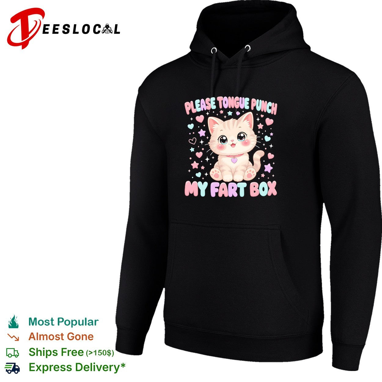 Kitten sitting please tongue punch my fart box shirt