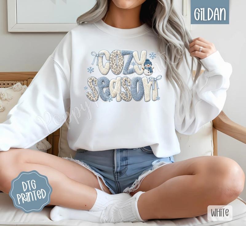 Knit Cozy Season Sweatshirt, Winter Sweatshirt for Women T-Shirts, Hoodie | PodTeesHub.com