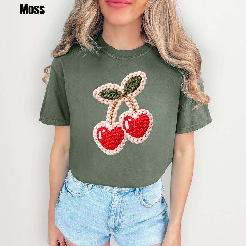 Knitted Cherries Comfort Colors T-Shirt 'CMNLB' Hoodie, Sweatshirt | PodTeesHub.com
