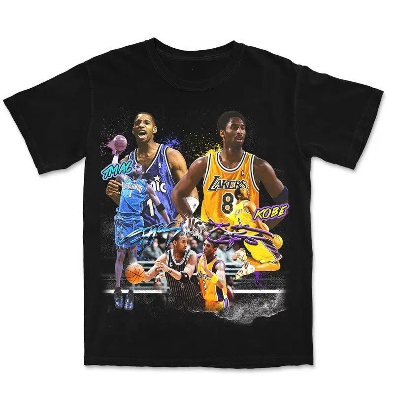 Kobe vs. T-Mac Graphic Bootleg Tee - STREETWEAR Hoodie, Sweatshirt | PodTeesHub.com