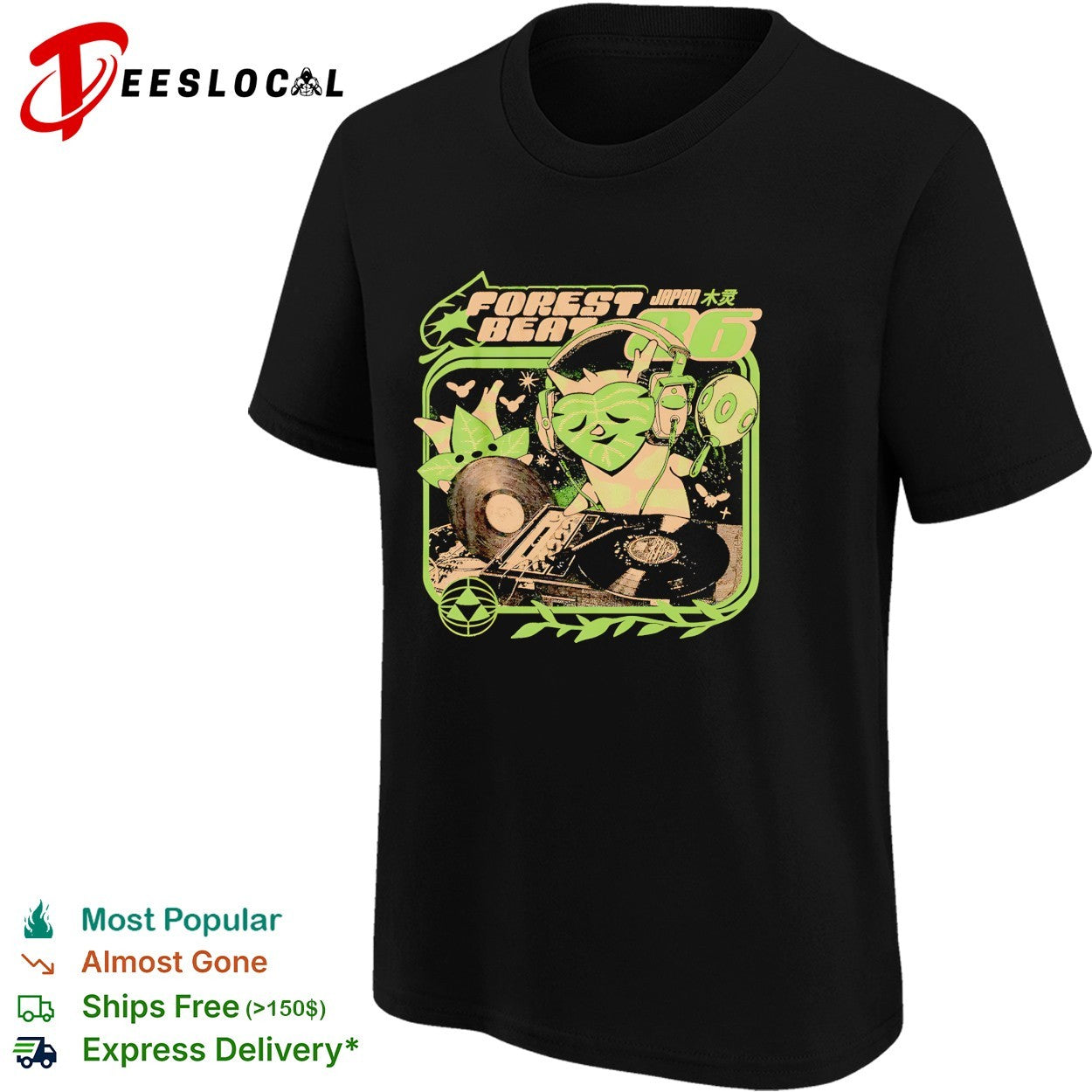 Korok as a DJ at their turntable Forest Beats this translates to tree spiri Japan 86 shirt