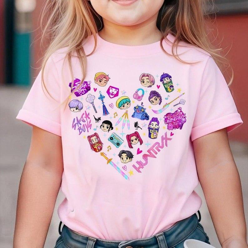 Kpop Demon Hunters Youth T Shirt, Kpop Huntrix PIN, Saja Boys Boy Band Tee, Bootleg Retro Movie Shirt, Demon Hunters...